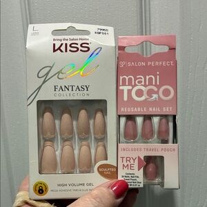Kiss Gel Fantasy and Salon Perfect Pink & Nude Nail Sets